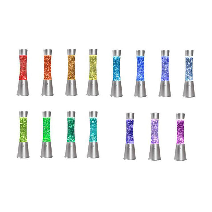I-total lavalamp - glitterlamp - lava lamp - sfeerlamp - 41,5x10,8 cm - glas aluminium - afstandsbediening voor 16 kleuren - xl2495