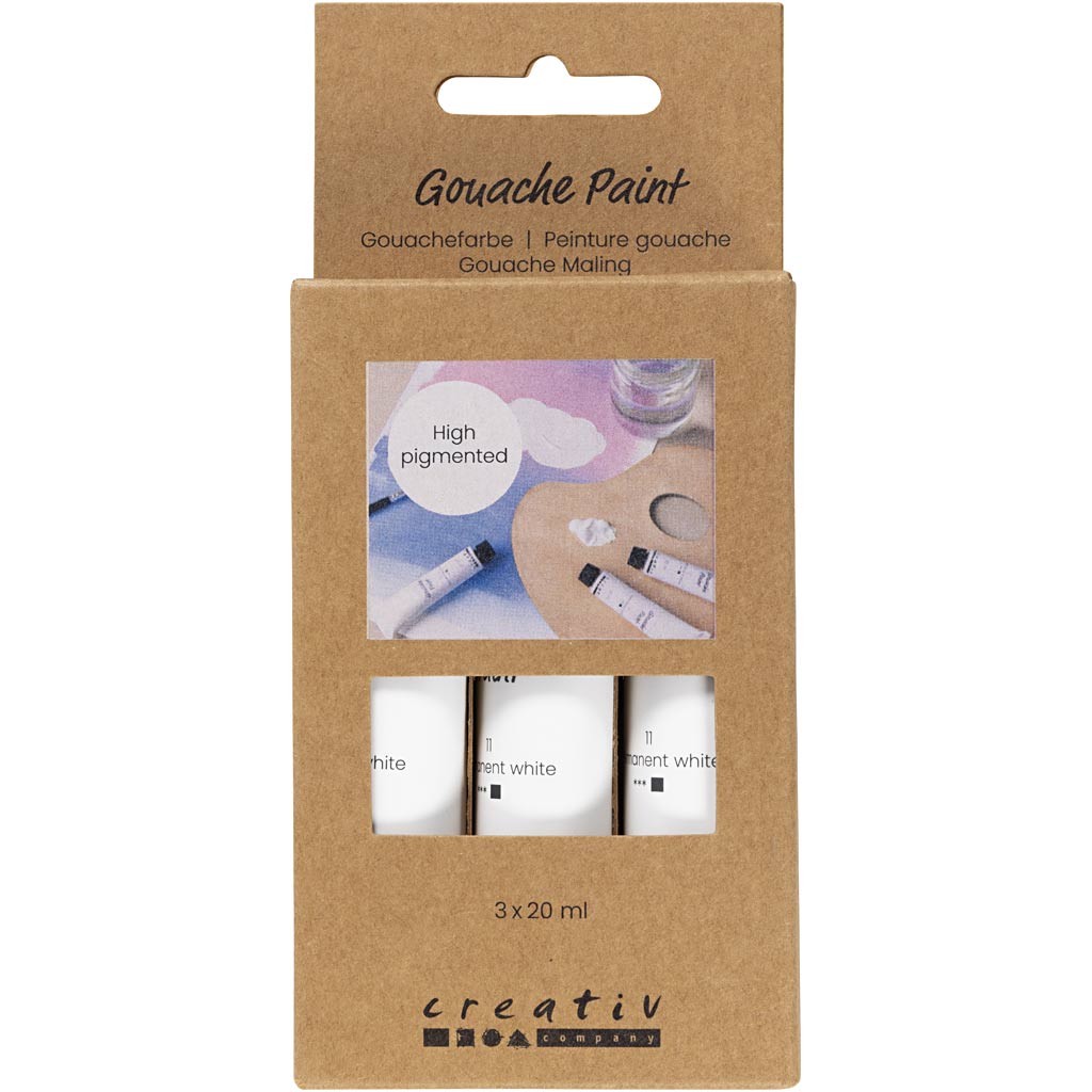 Creativ company http: www.cchobby.nl gouacheverf-wit-3x20-ml-1-doos
