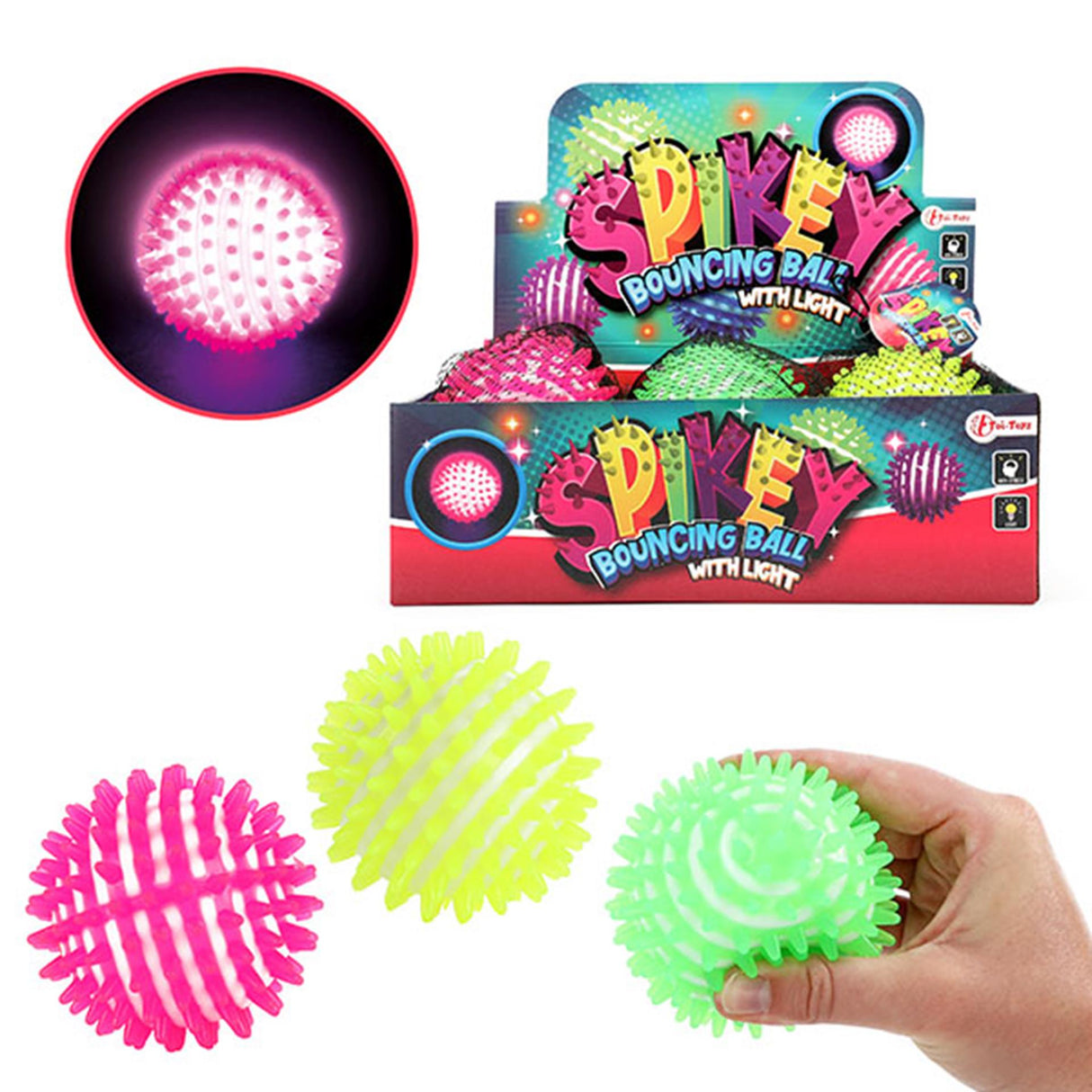 Toi-toys toi toys stekel stuiterbal + licht ø9cm