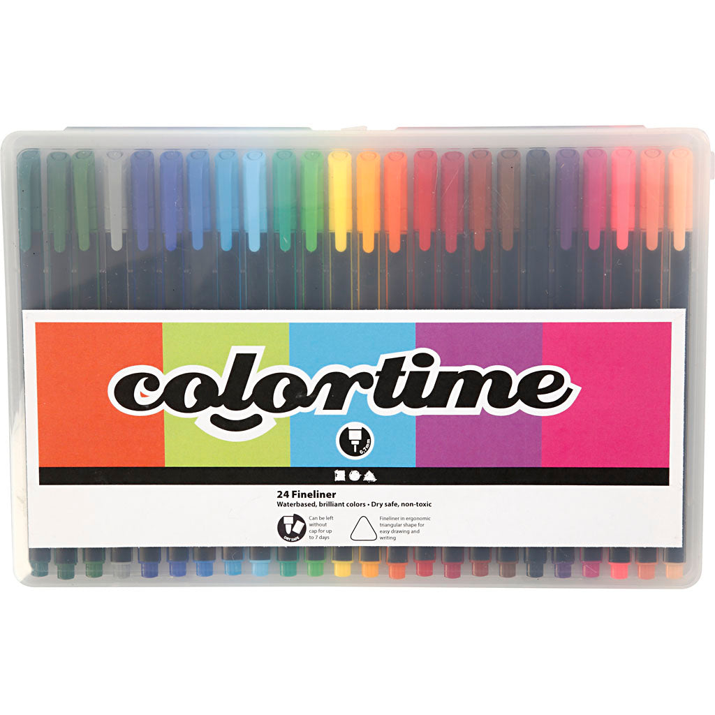 Http: www.cchobby.nl colortime-fineliners-lijndikte-0-6-0-7-mm-diverse-kleuren-24-stuk-1-doos