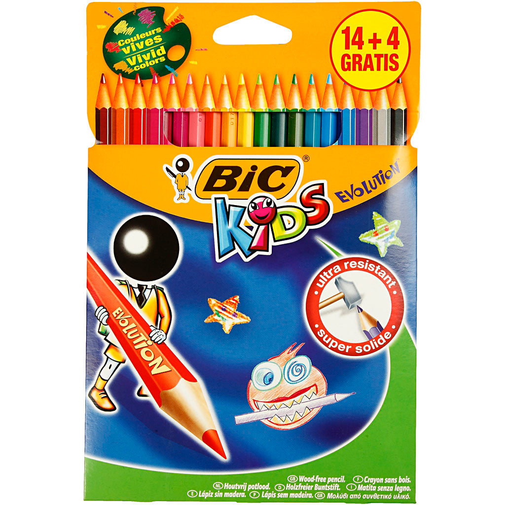 Creativ company http: www.cchobby.nl bic-evolution-kleurpotloden-zeskantig-l-17-5-cm-vulling-3-mm-diverse-kleuren-18-stuk-1-doos