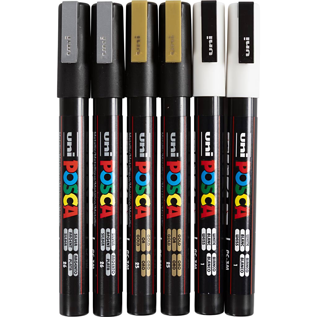 Http: www.cchobby.nl posca-marker-afm-pc-3m-lijndikte-0-9-1-3-mm-fijn-goud-zilver-wit-6-div-1-doos
