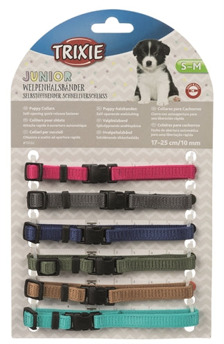 Trixie puppy halsbandset fuchsia grafiet indigo bosgroen koraal