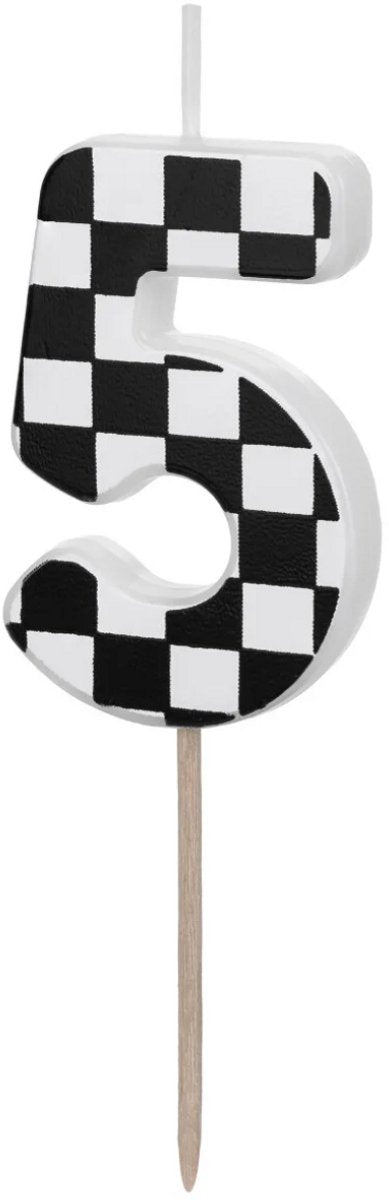 Partydeco taart kaarsje 5 jaar formule 1