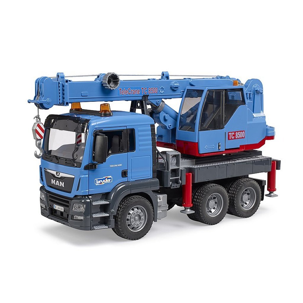 Bruder 3771 vrachtwagen man met kraan blauw
