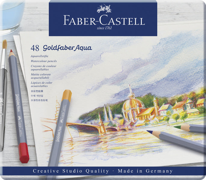Faber-castell kleurpotlood aquarel - goldfaber - blik 48 stuks - fc-114648
