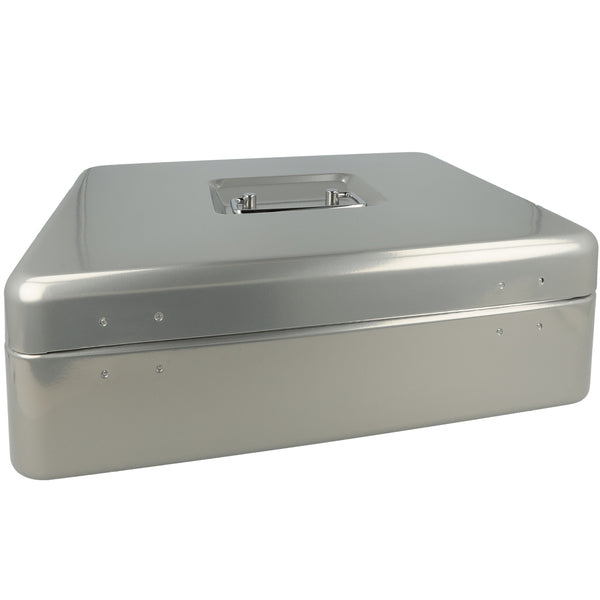 Westcott geldkist - 301x242x91mm - zilvergrijs - kunststof inzet met 5 vakken - ac-e51002-zi