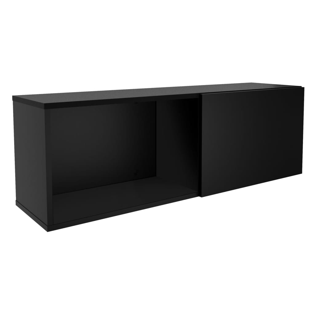Fmd wandkapstok met vak 99,1x27,2x33cm zwart