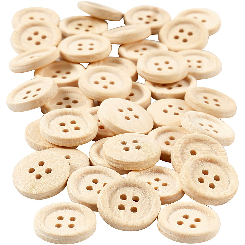 Creativ company http: www.cchobby.nl houten-knopen-d-18-mm-4-gaten-40-stuk-1-doos