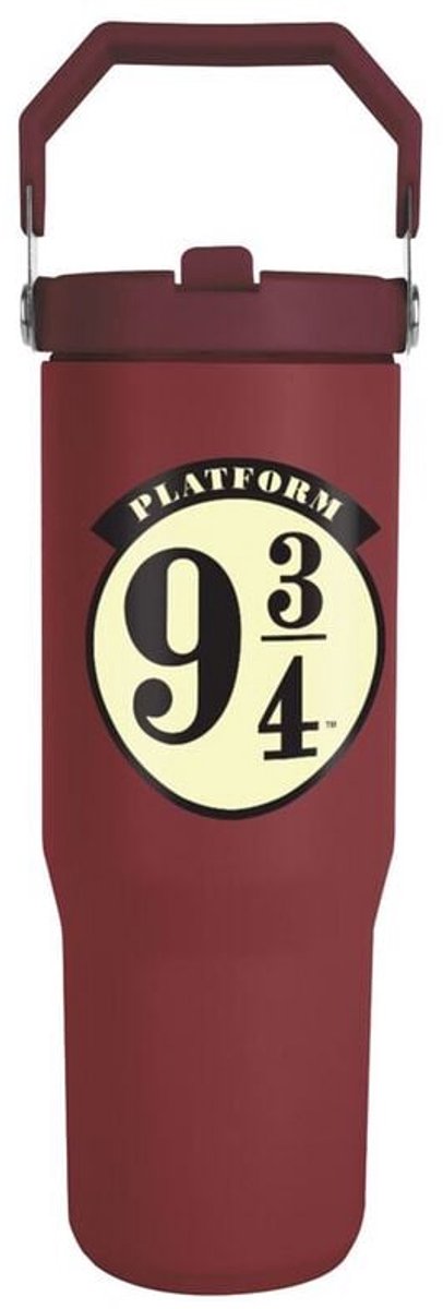 Harry potter platform 9 3 4 drinkfles unisex drinkfles - rood zwart wit - standard