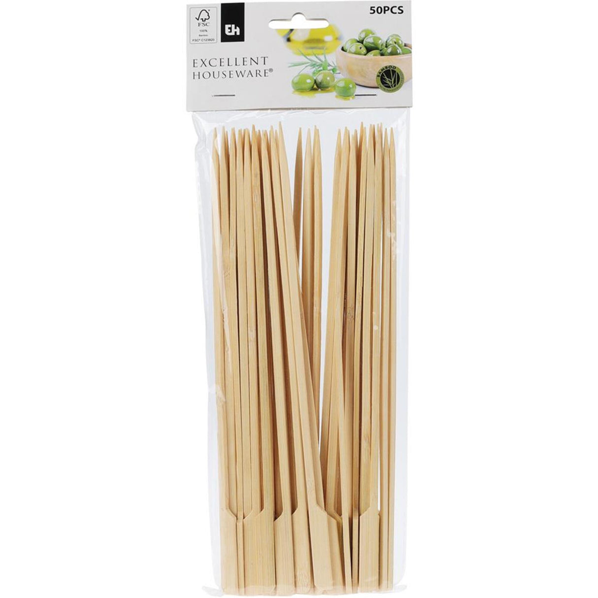 Excellent houseware satestokjes bamboe 50-delig 25cm