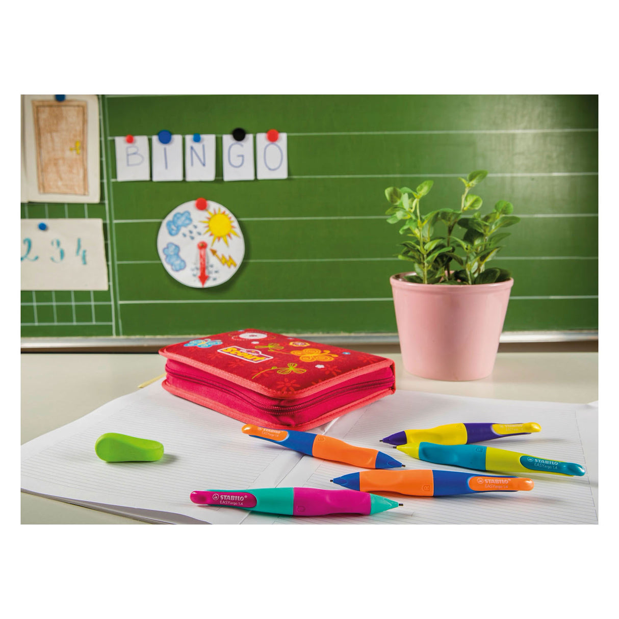 Stabilo easyergo 1.4 - ergonomisch vulpotlood - rechtshandig - neon roze