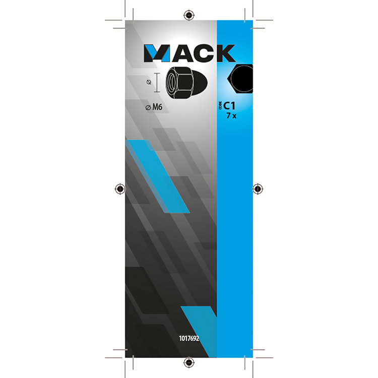 Mack 1017692 - zeskant dopmoer staal verzinkt7 st m6 | 10 stuks