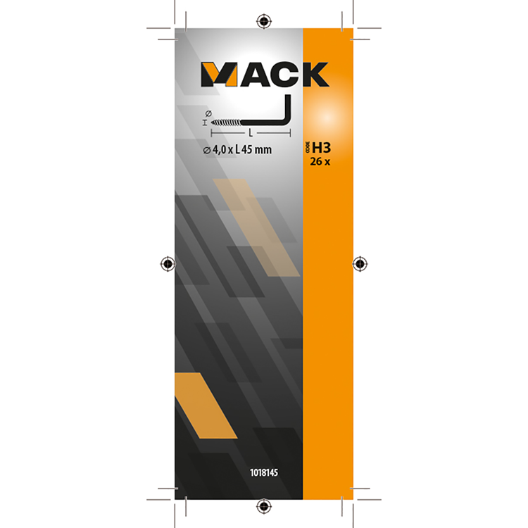 Mack 1018145 - schroefduim staal verzinkt 26 st 4,0 x 45 mm | 5 stuks