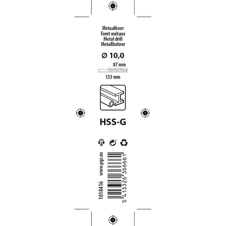 Mack 1018416 - metaalboor hss g din 338 ø 10,0 x 133 mm | 5 stuks