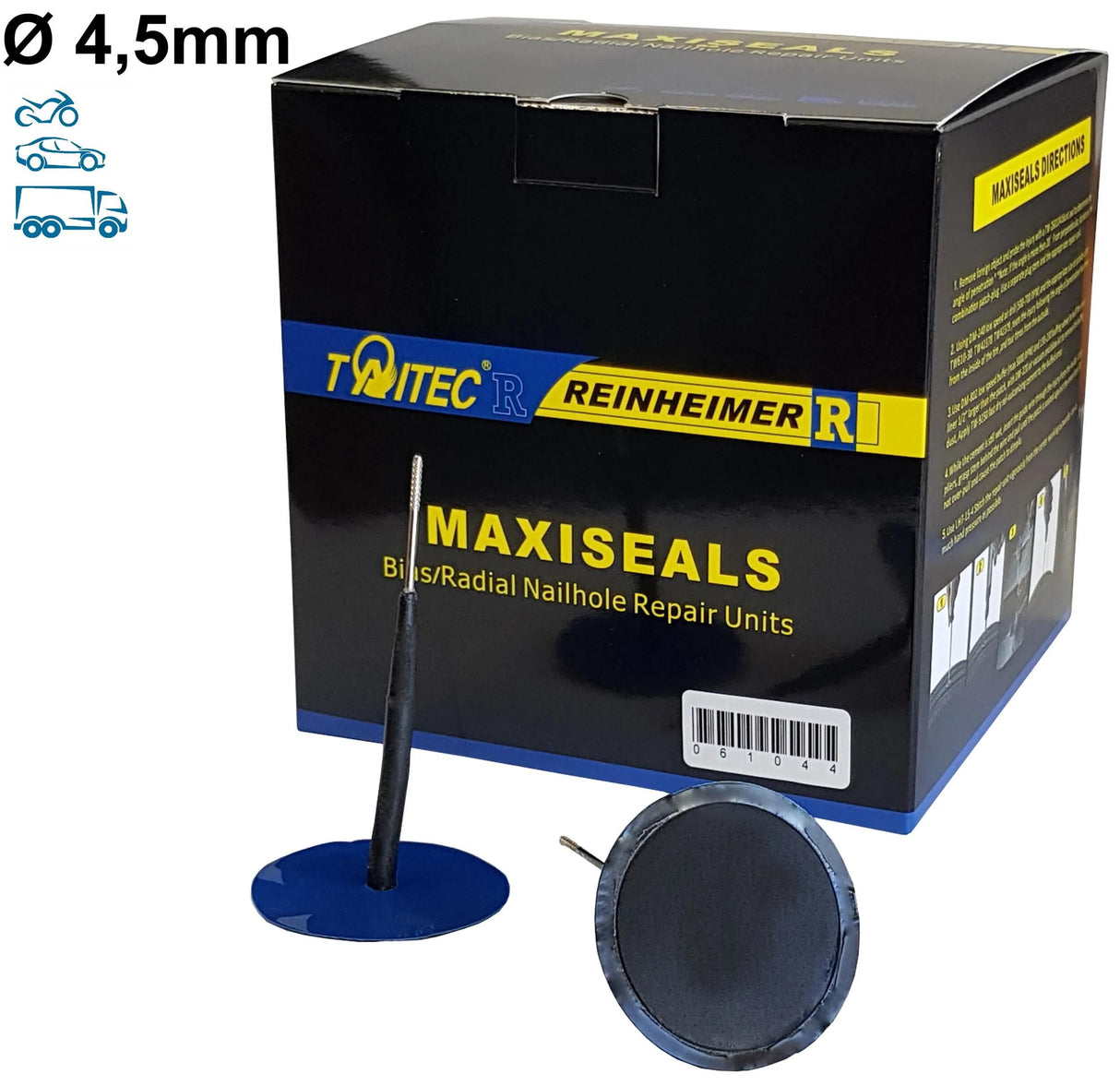 Reinheimer bandenreparatieset maxi-seal repair probe set maxi-seal 4.5mm ve24st.