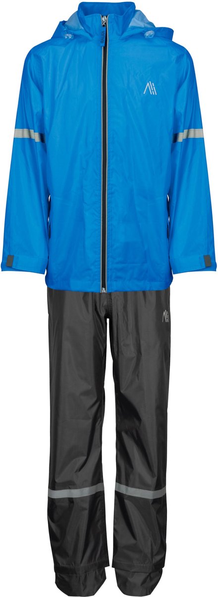 Ralka regenpak waterdicht ademend - junior - reflectie - blauw - 176
