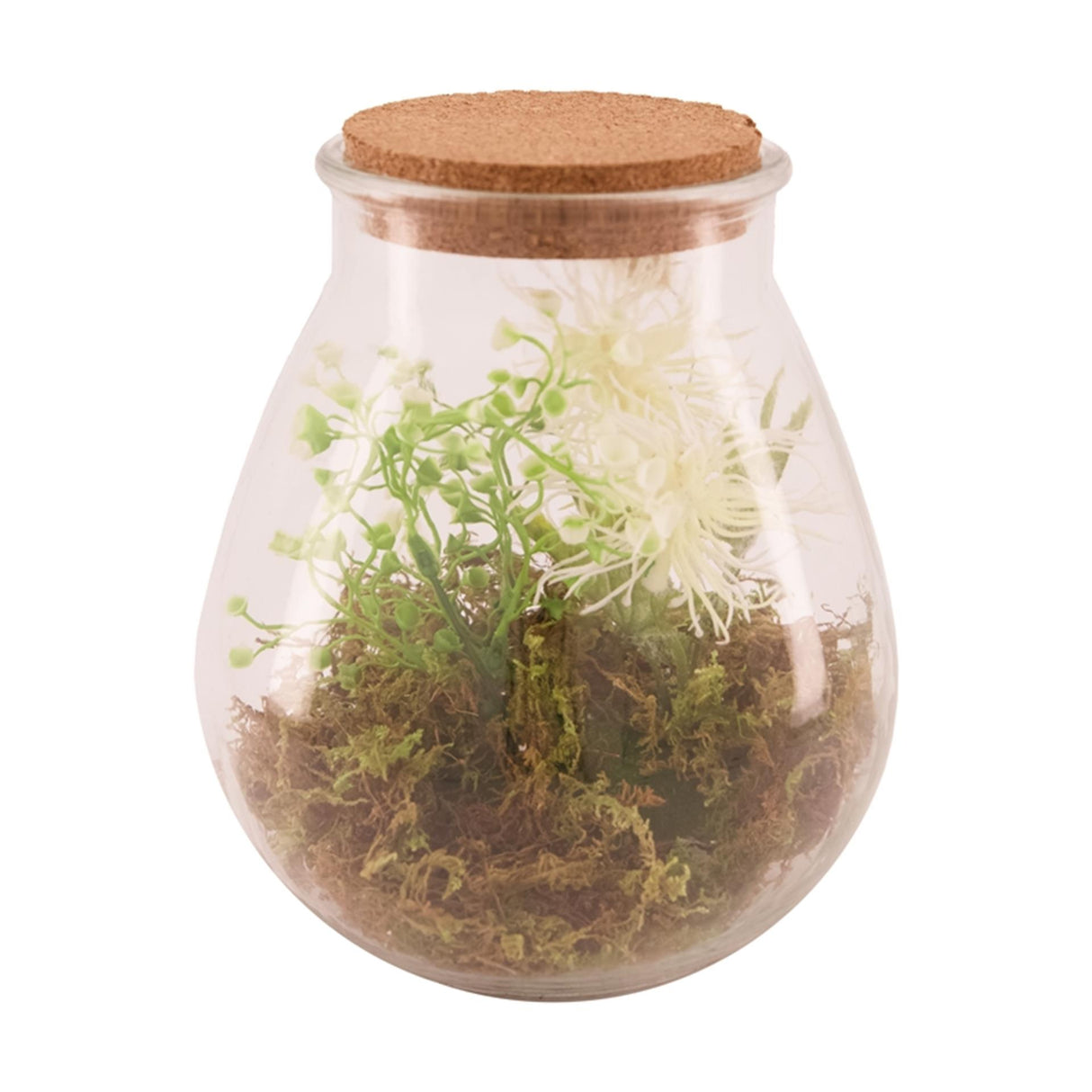 Naturel collections vaas glas met kunstplant ø19.5x23.5cm