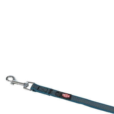 Trixie riem sleeplijn voor hond met rubber anti slip petrol blauw s m 5 mtr x 1,5 cm