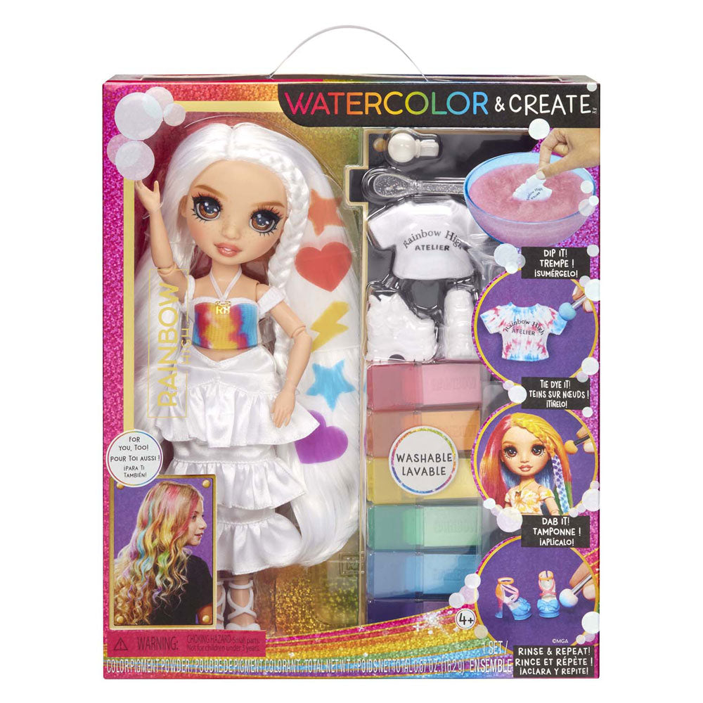 Rainbow high watercolor create-modepop - bruine ogen