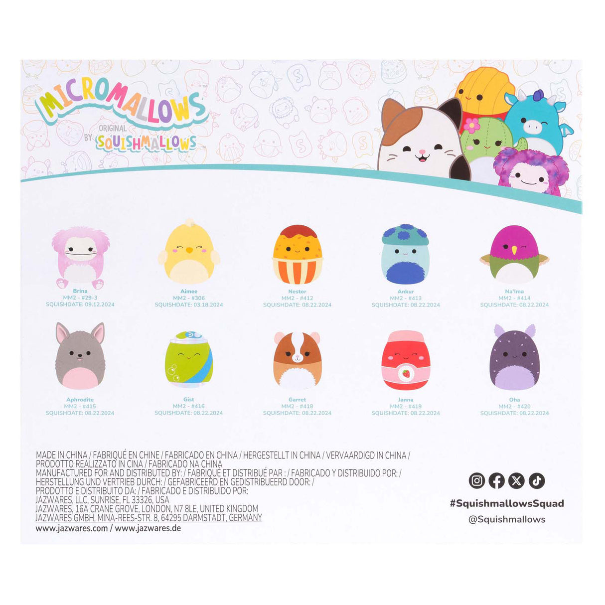 Jazwares squishmallows knuffel pluche - micromallows herfst - 10dlg.