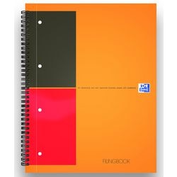 Oxford international - filingbook - a4+ - gelijnd - 4 gaats - 100 vel - harde kartonnen kaft - oranje