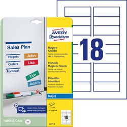 Avery magnetische etiketten zweckform wit