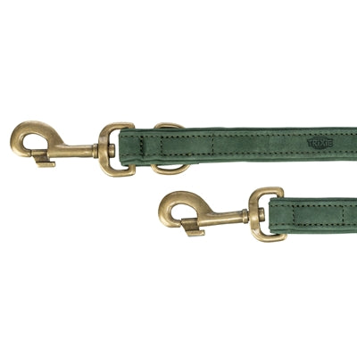 Trixie hondenriem pure verstelbaar leer saliegroen m-l 200x2 cm