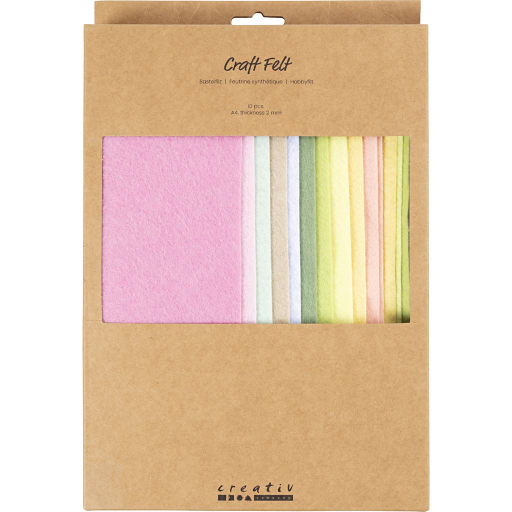 Creativ company http: www.cchobby.nl hobbyvilt-a4-vel-210x297-mm-dikte-2-mm-pastelkleuren-10-vel-1-doos