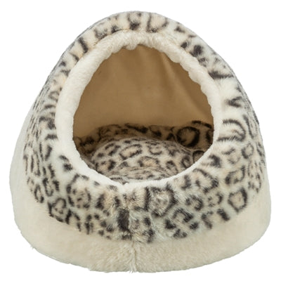 Trixie kattenmand iglo leo soft pluche creme panterprint