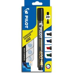 Pilot - permanent markers 400 - zwart, rood, blauw, groen - set 4 stuks