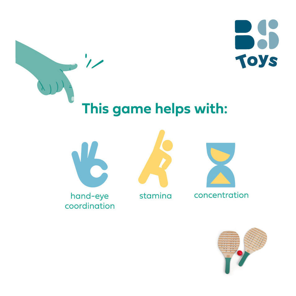 Bs toys houten padel-rackets - padelrackets - padel rackets kinderen - buitenspeelgoed voor kinderen - educatief speelgoed - cadeau kind - houten speelgoed - buiten speelgoed - strandspeelgoed - sport