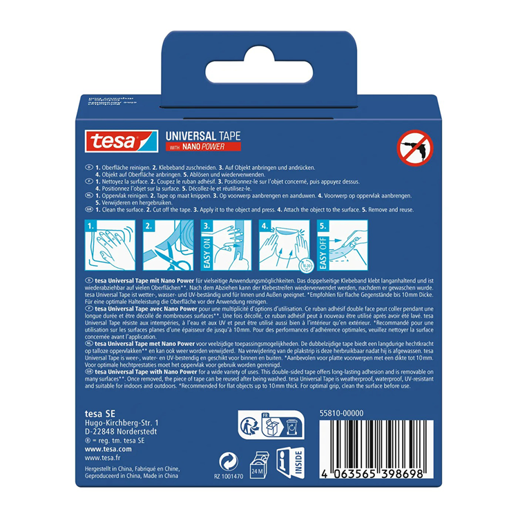 Tesa 1074162 - universal tape nano power3mx30mm | 8 stuks