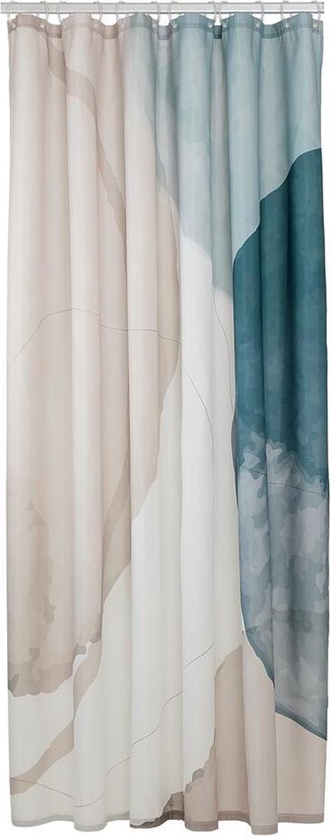 Sealskin earth - douchegordijn 180x200 cm - polyester - donkergroen off-white