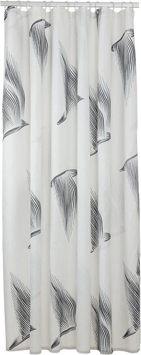 Sealskin birds - douchegordijn 180x200 cm - polyester - zwart wit