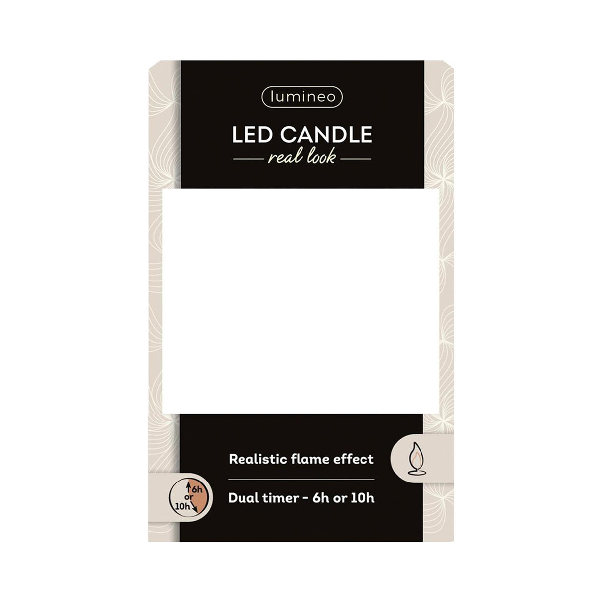 Lumineo realistische led kaars met wax pit en vlam effect ã˜7.5x9,5cm rood met 6uur timer werkt op batterij