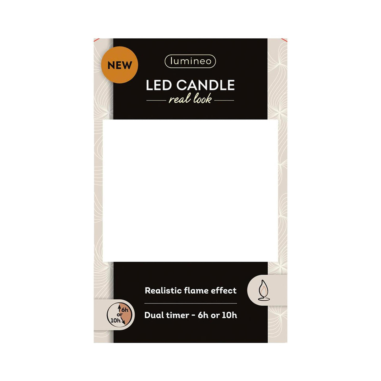 Lumineo realistische led kaars met wax pit en vlam effect ã˜7.5x9,5cm goud met 6uur timer werkt op batterij