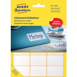 Avery multifunctionele etiketten zweckform 522 stuks wit
