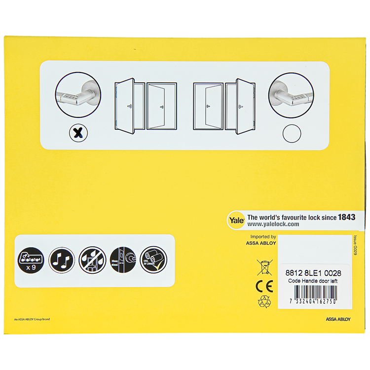 Yale 1060552 - code handle deur links | 2 stuks