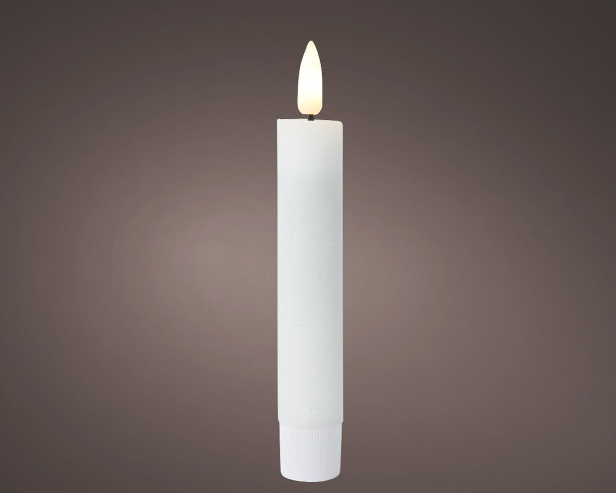 Lumineo dinerkaarsset led vlam 16cm wit 2-delig