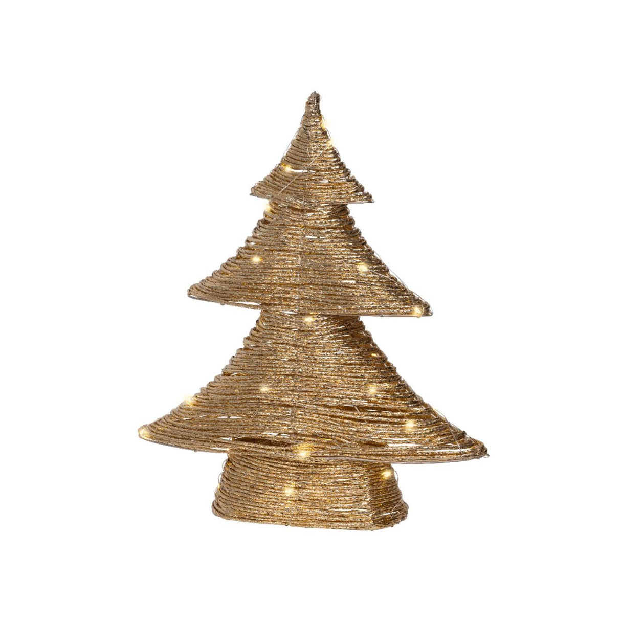 Lumineo kerstboom papier goud led 10x34x40cm warm wit