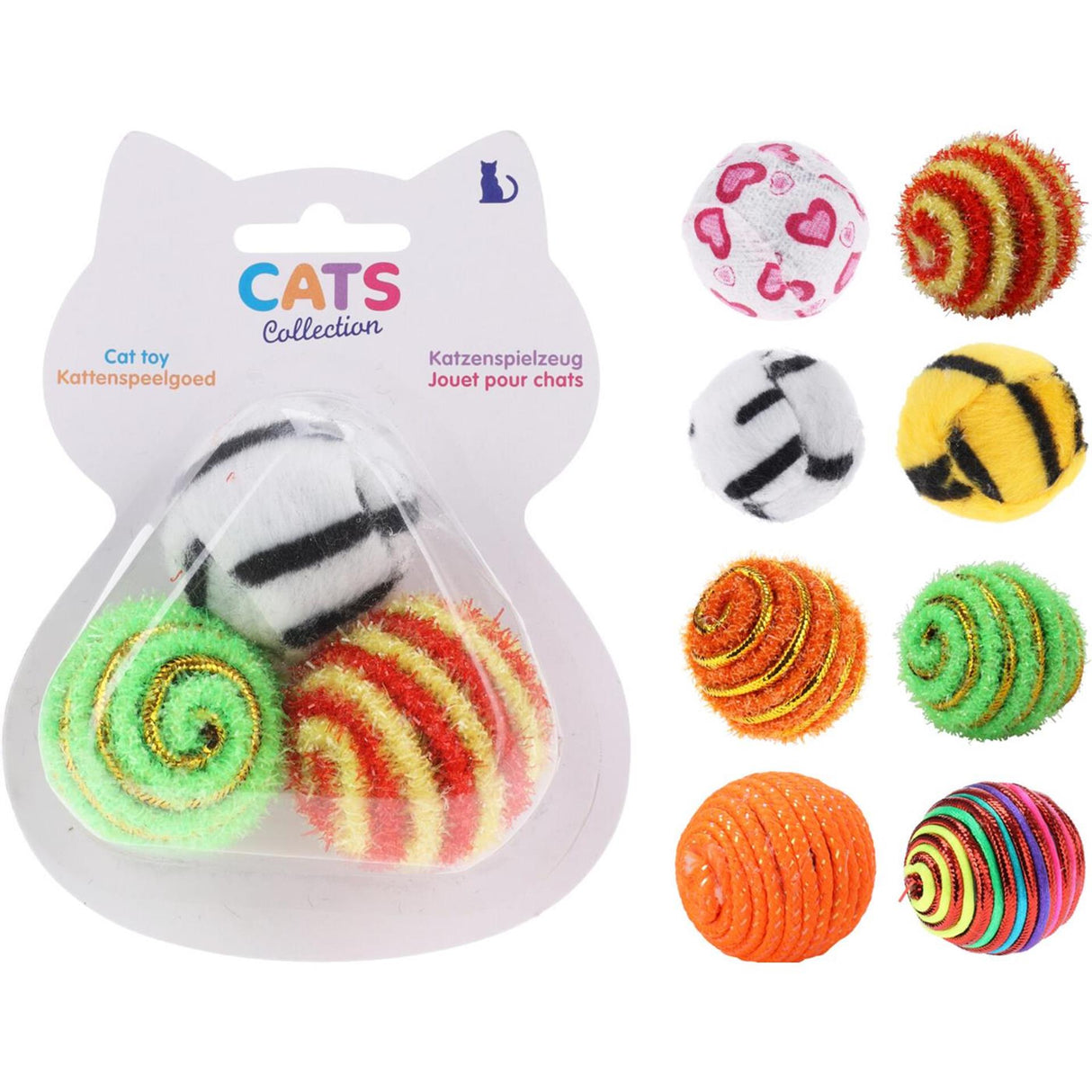 Cats collection kattenspeelgoed bal set 3sts