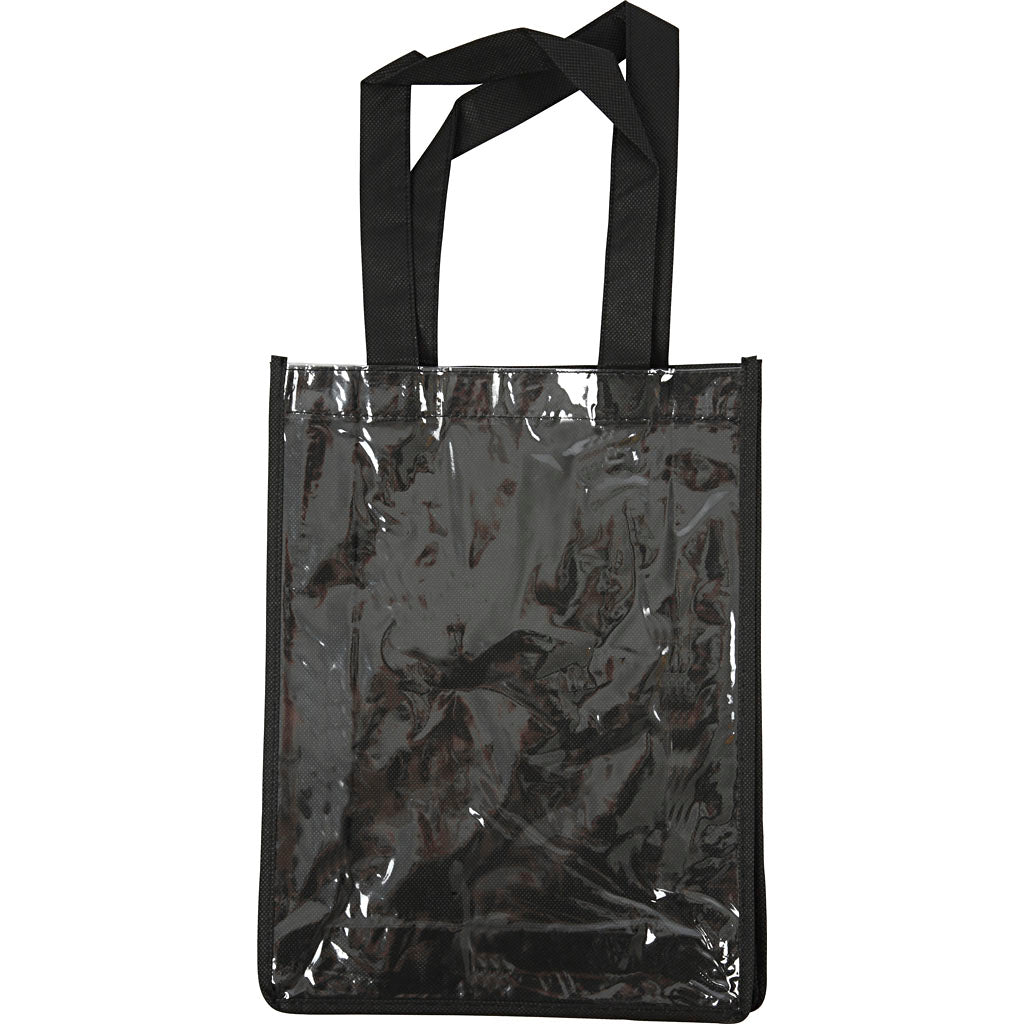 Http: www.cchobby.nl tas-met-plastic-voorkant-afm-30x23x7-cm-zwart-1-stuk