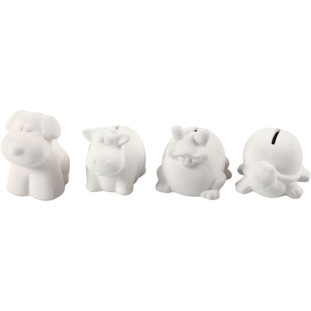 Creativ company http: www.cchobby.nl dierenspaarpot-h-7-10-cm-wit-4-stuk-1-doos