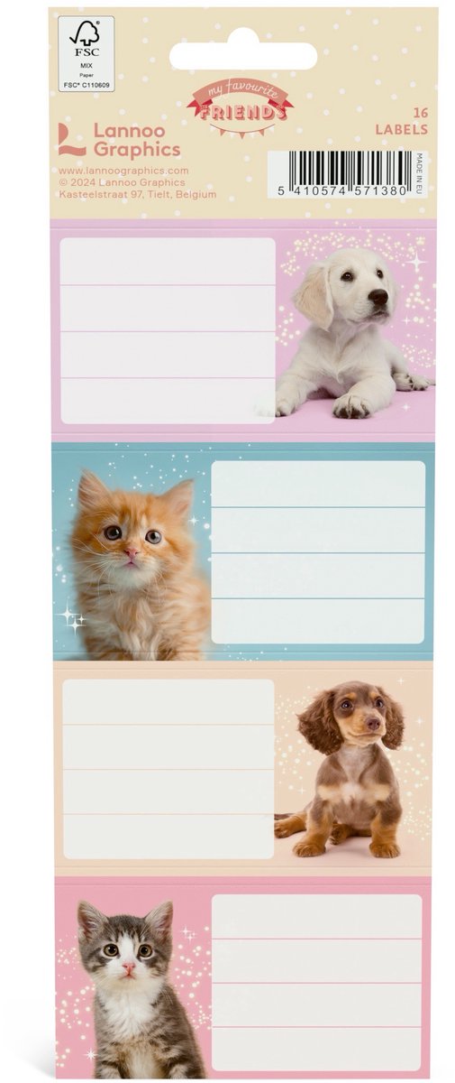 My favourite friends zelfklevende schooletiketten - set van 16 stuks