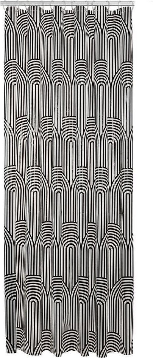 Sealskin brave douchegordijn 180x200 cm - peva - zwart wit (ringen apart verkrijgbaar)
