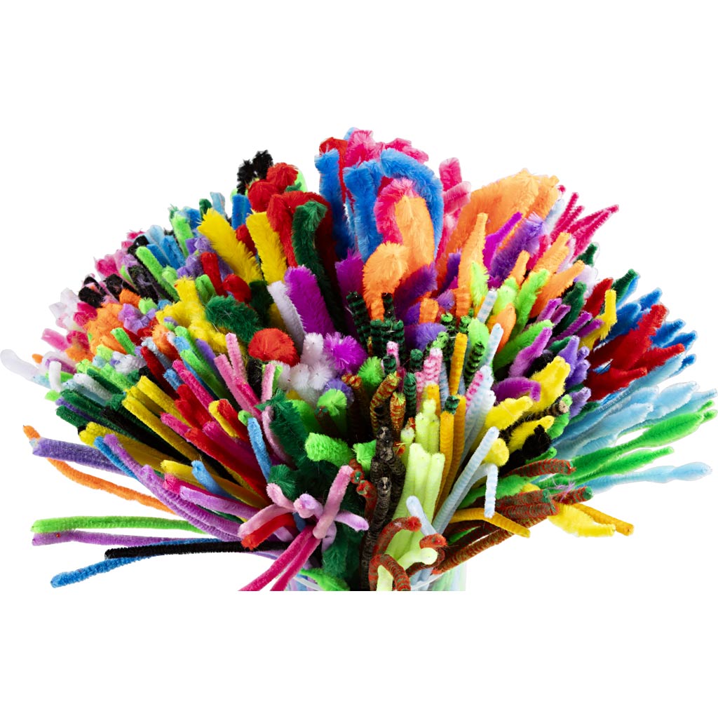 Creotime http: www.cchobby.nl chenille-l-30-cm-dikte-6-15-mm-diverse-kleuren-500-div-1-doos