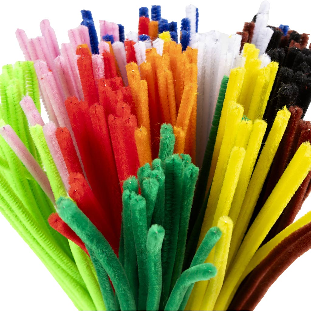 Creativ company http: www.cchobby.nl chenille-l-30-cm-dikte-6-mm-diverse-kleuren-200-div-1-doos