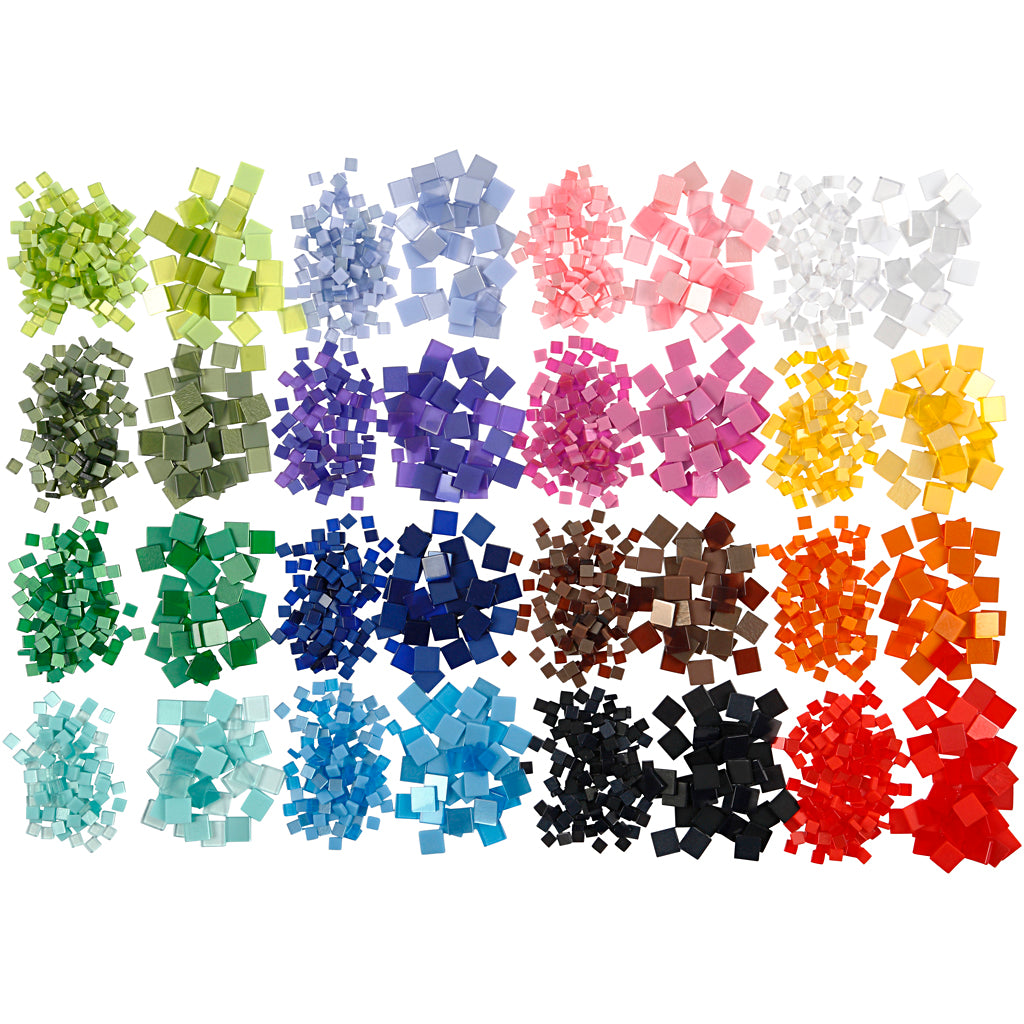 Creativ company http: www.cchobby.nl mini-mozaiek-afm-5x5-10x10-mm-dikte-2-mm-800-gr-32x25-gr-1-doos