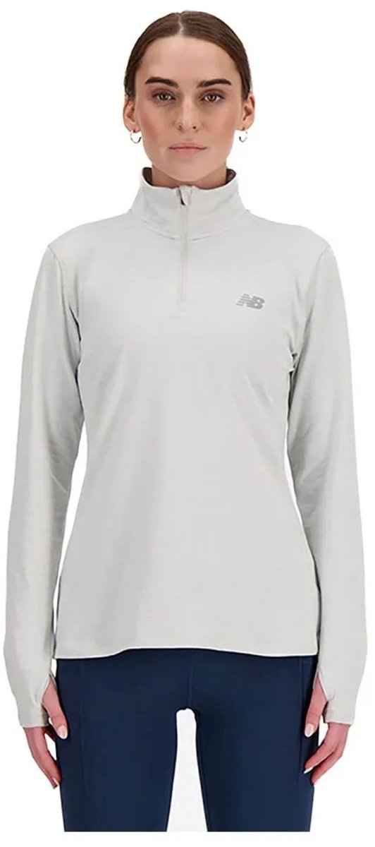 New balance sport essentials space dye 1 4 dames sporttrui - grey